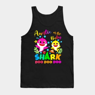 Auntie Of The Shark Birthday Boy Girl Party Family Tank Top